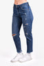 Agolde Blue Denim Distressed 'Feel Good' Straight Leg Jeans Size 27