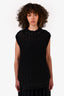 Simone Rocha Black Cotton Blend Knit Sleeveless Sweater with Crystal Embellishments Size M