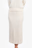 St. John White Wool Ribbed Skirt Size M