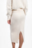 St. John White Wool Ribbed Skirt Size M