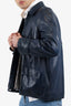 Hermes Sport Blue Leather Jacket Size M