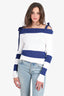 Adeam White/Navy Striped Top Size S