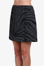 Carven Grey/Black Wool Zebra Print Skirt Size 40