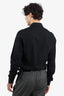 Prada Black Cotton Long Sleeve Shirt with Logo Embroidery Size 42
