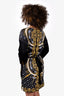 Versace Black Printed Dress Size 42