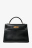 Hermes 1994 Black Box Leather Kelly 32