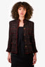 Pre-loved Chanel™ Black/Red Silk/Wool Stand Up Collar Jacket Size 36