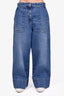 Dries Van Noten Blue Denim Cargo Wide Leg Pants Size 38