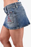 DSquared2 Blue Denim Mini Skirt with Embroidery Size 42