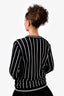 Balmain Black/White Striped Logo Sweater Size M
