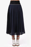 Victoria Victoria Beckham Navy/Black Pleated Skirt Size 2