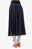 Victoria Victoria Beckham Navy/Black Pleated Skirt Size 2