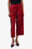 Marni Red Blue Virgin Wool Cropped Trousers Size 38