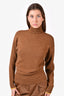 Victoria Beckham Brown Cashmere Turtleneck Sweater Size XS