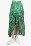 Ba&sh Green Floral Print Ruffle Maxi Dress Size X-Small