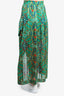 Ba&sh Green Floral Print Ruffle Maxi Dress Size X-Small