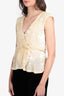 Alice + Olivia Beige Sequin V-Neck Sleeveless Top size S with Tag