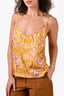 Versace Pink/Yellow Printed Silk Cami Tank Top Size 4