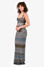 Missoni Blue/Grey Striped Knit Maxi Dress Size 40