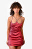 Area Red Metallic Rhine Stone Detail Mini Dress Estimated Size XS