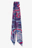 Hermes Blue/Pink Silk Graphic Print Twilly