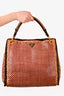 Prada Brown Woven Madras Hobo Bag