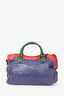 Balenciaga Blue Multicolor Leather City Bag