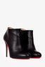 Christian Louboutin Black Leather 'Bellissima 100' Heeled Booties Size 38