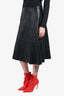 Mackage Black Leather Midi Skirt Size 8