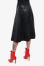 Mackage Black Leather Midi Skirt Size 8