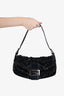 Fendi Black Beaded Embellished Baguette Shoulder Bag