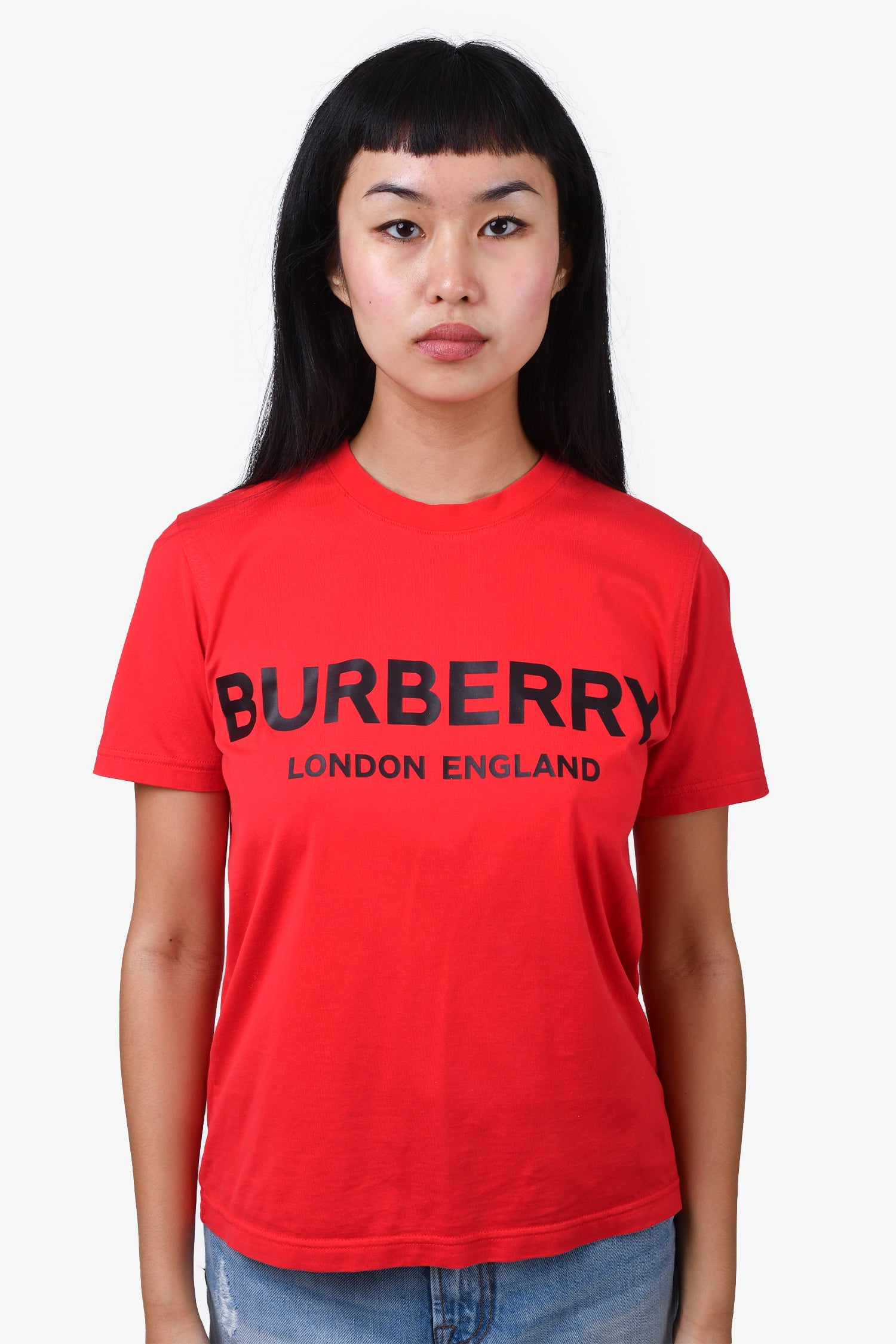 Burberry Red Logo Printed T-Shirt Size XS – Mine & Yours