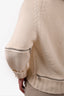 Alexander McQueen Cream Wool Knit Sweater with Zip Detail Size S