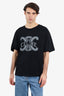 Celine Black Cotton Triomphe T-Shirt Size L