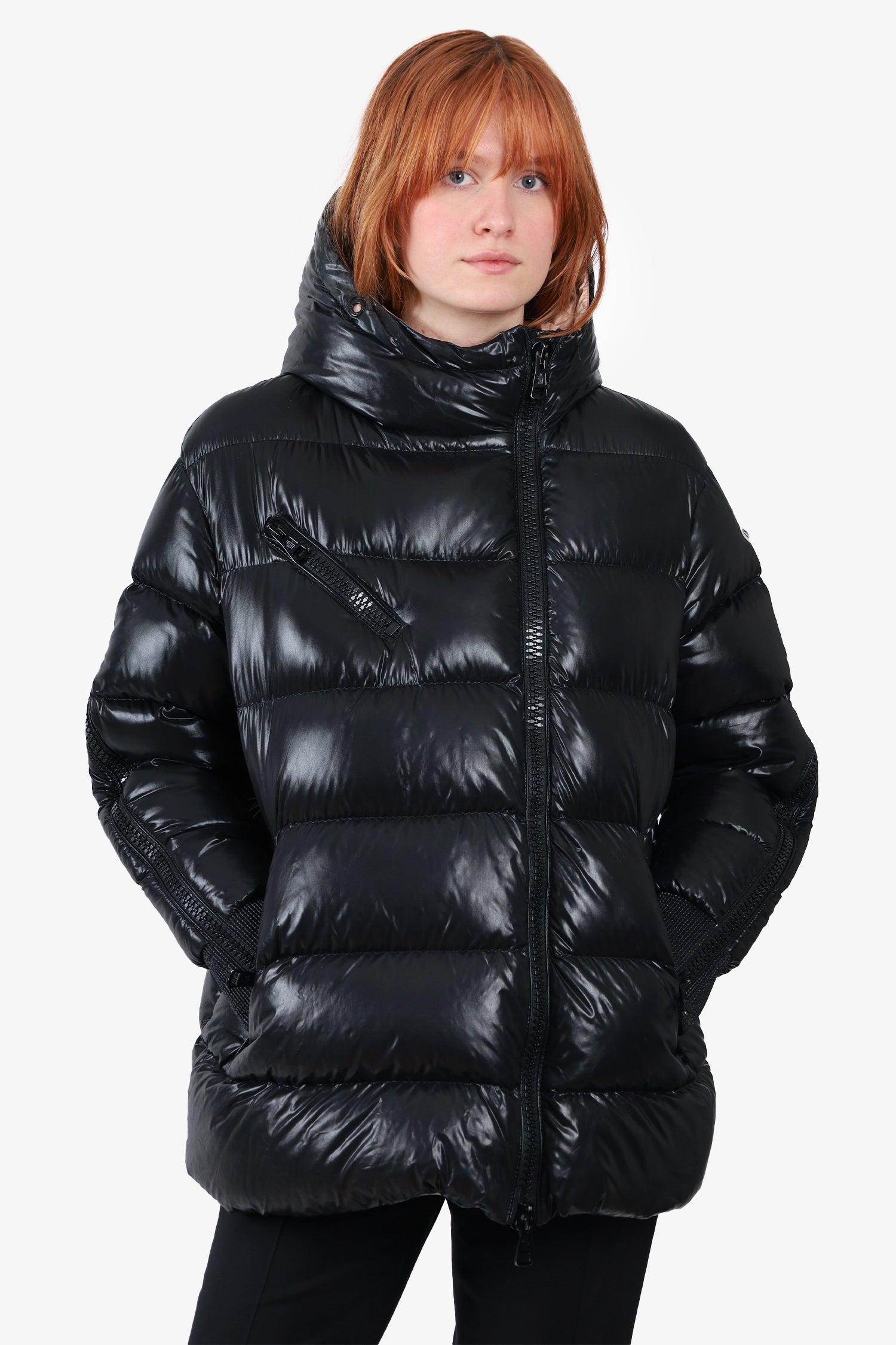 Moncler Black Diagonal Zipper Down Jacket size 3 – Mine & Yours