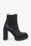 Christian Louboutin Black Leather Out Lina Spike 100 Heeled Boots Size 37.5