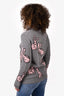 Prada 2017 Grey Wool/Cashmere Bunny Print Sweater Size 42
