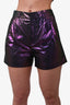 Area Purple Iridescent High Waisted Tailored Shorts Size 4