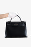Hermès 2000 Black Box Leather Kelly 32 with Strap