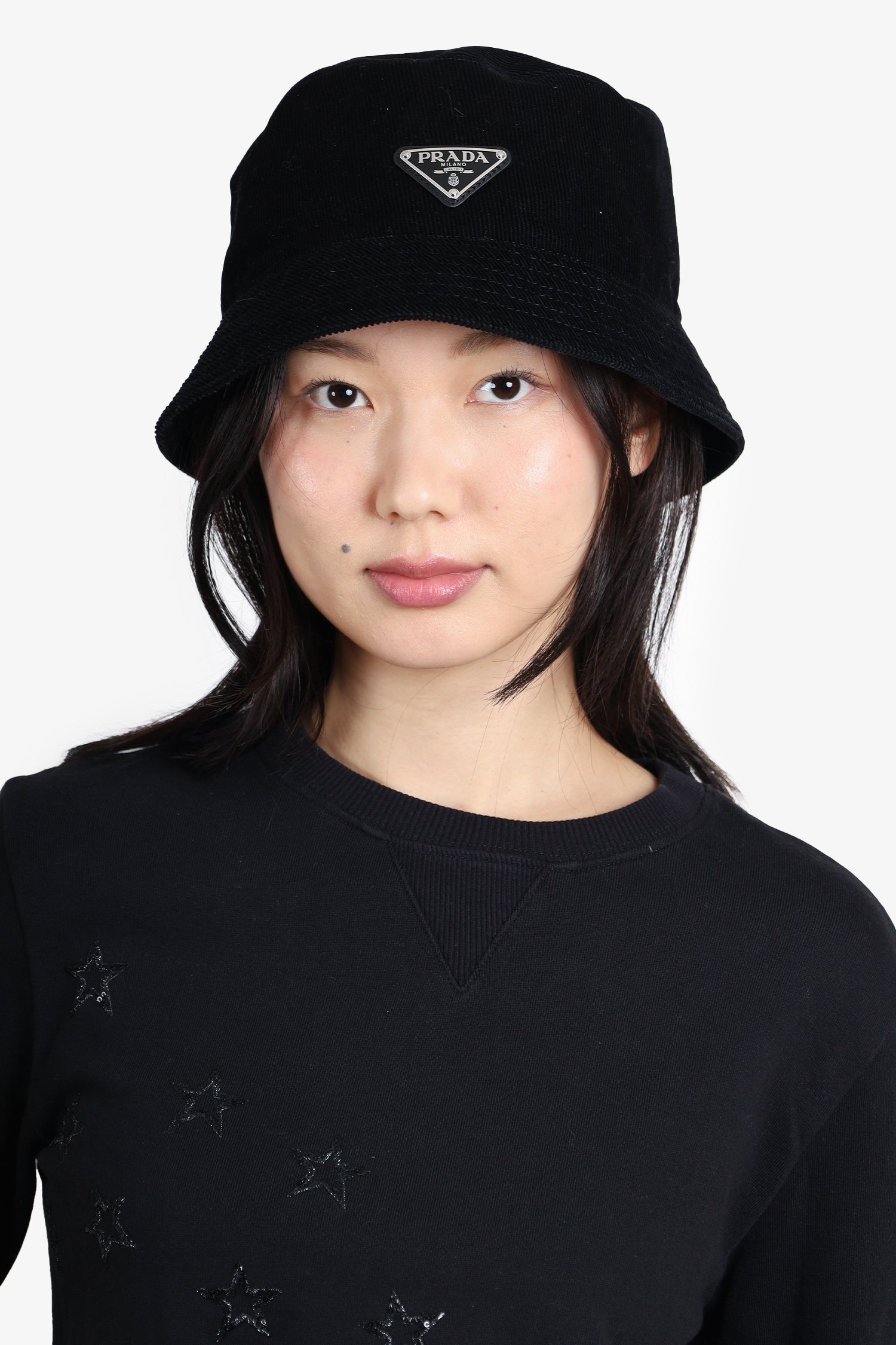 Corduroy Hat Prada Triangle Logo Bucket Hat PRADA Triangle  display picture 1