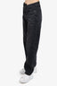Agolde Black Denim Criss-Cross straight Leg Jeans