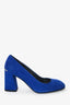Stuart Weitzman Blue Suede Round Toe Heels Size 37.5