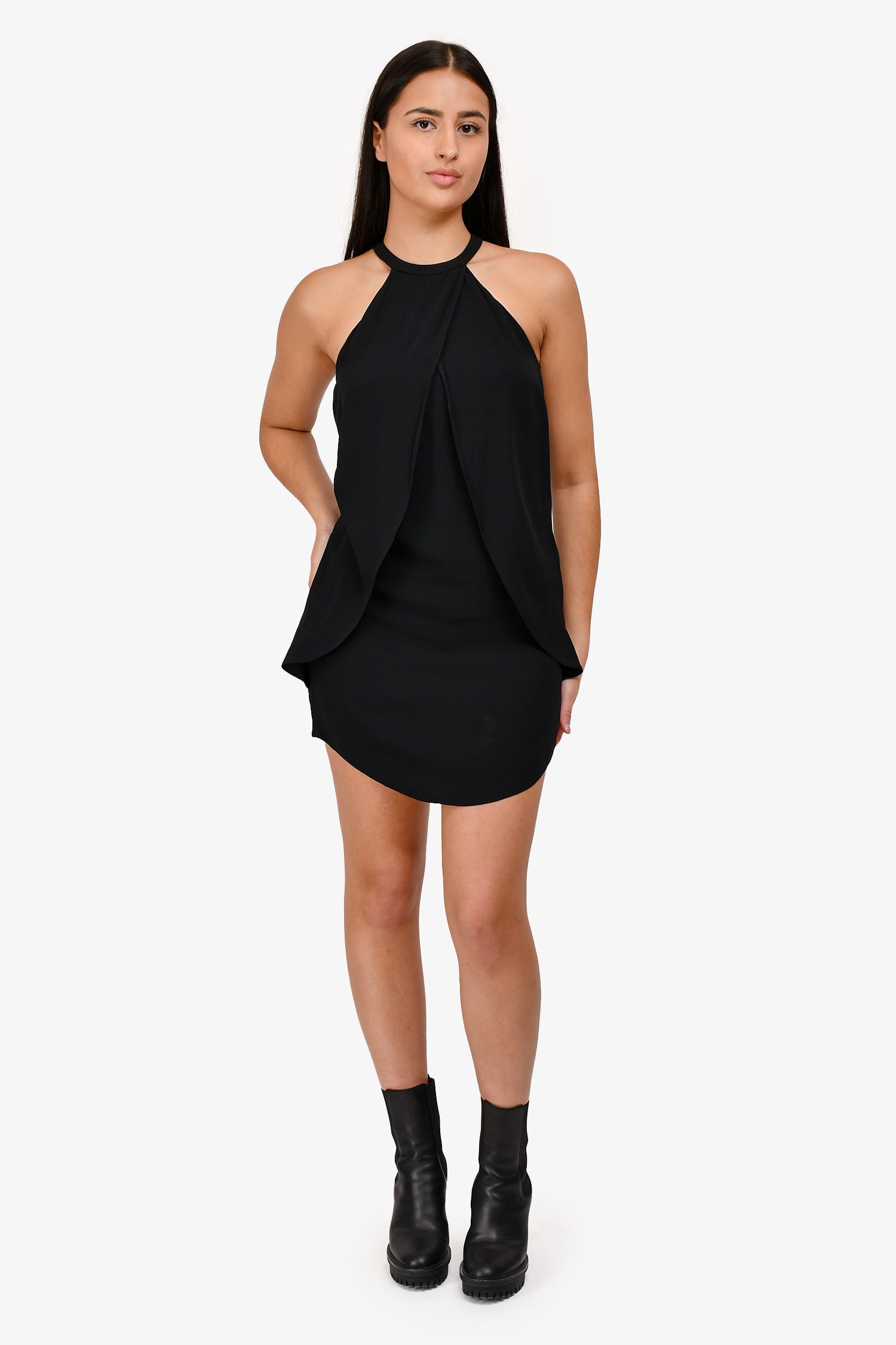 A.L.C Black Sleeveless Draped Mini Dress Size 2  Mine & Yours