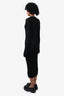 Versace Black Ribbed Button Up Dress Size 38
