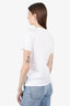 Balmain White Logo Short-Sleeve T-Shirt with Silver Buttons Size 34