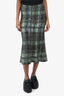 Victoria Beckham Green Wool-blend Tweed Midi Skirt Size 1