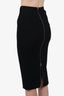 Victoria Beckham Black Zip-up Midi Skirt Size 4