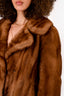 Vintage Brown Canadian Demi Buff Mink Fur Coat Size 4