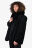 Vintage Black Persian Lamb & Fox Fur Coat Size 6