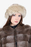 Vintage Canadian Pearl Mink & Beige Leather Fur Hat
